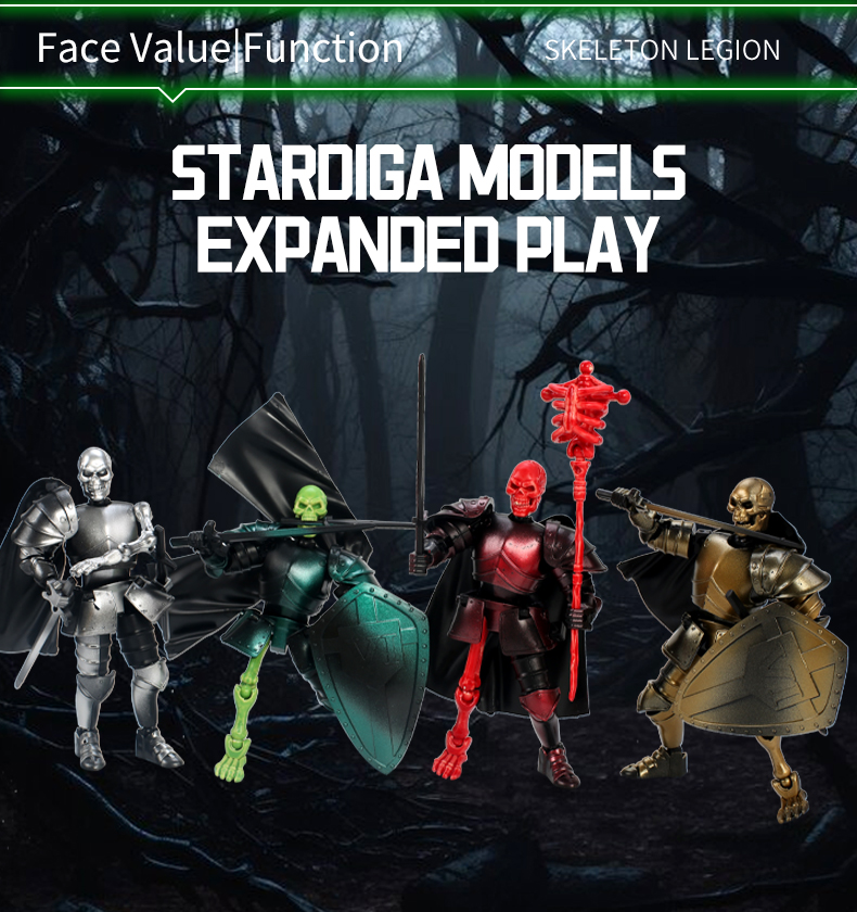 Model Kit Action Figure - Фигурка средневекового рыцаря-скелета - Подвижная многосуставная