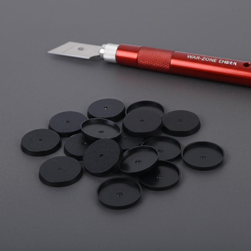 Model Figure Base - 20 шт. 32-мм круглых черных пластиковых