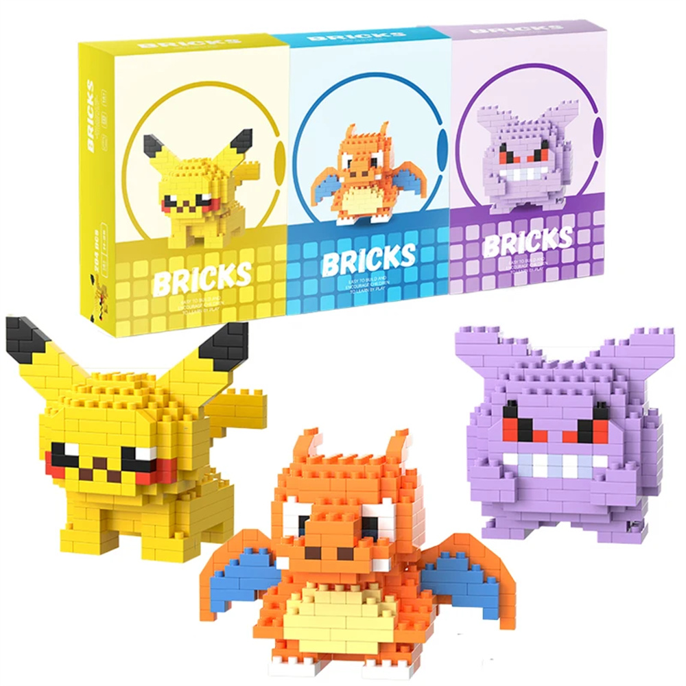 Model Kit Pokemon - Мини-конструктор Покемон: Пикачу, Драгонайт, Генгар. Набор