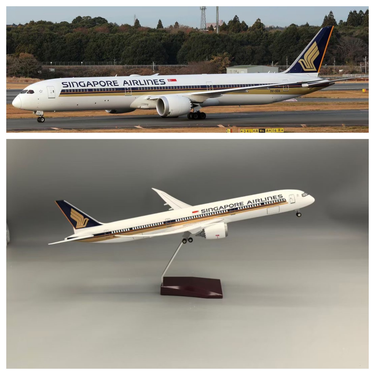 Model Kit Singapore - Масштабная модель самолета Singapore B787-10 из