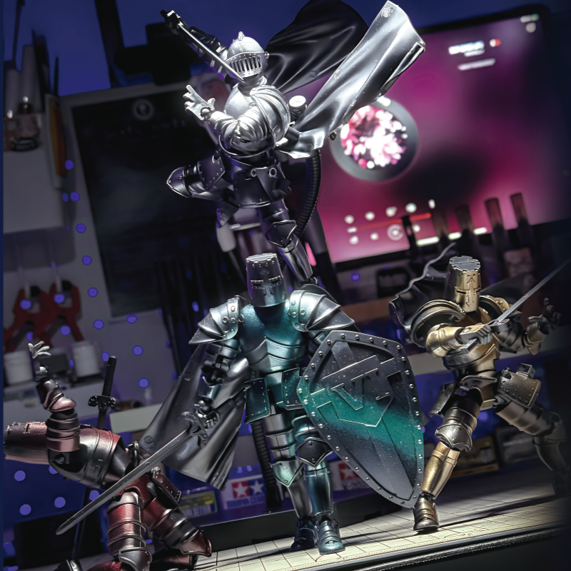 Model Kit Action Figure - Средневековый рыцарь: многофункциональная подвижная фигурка-конструктор с