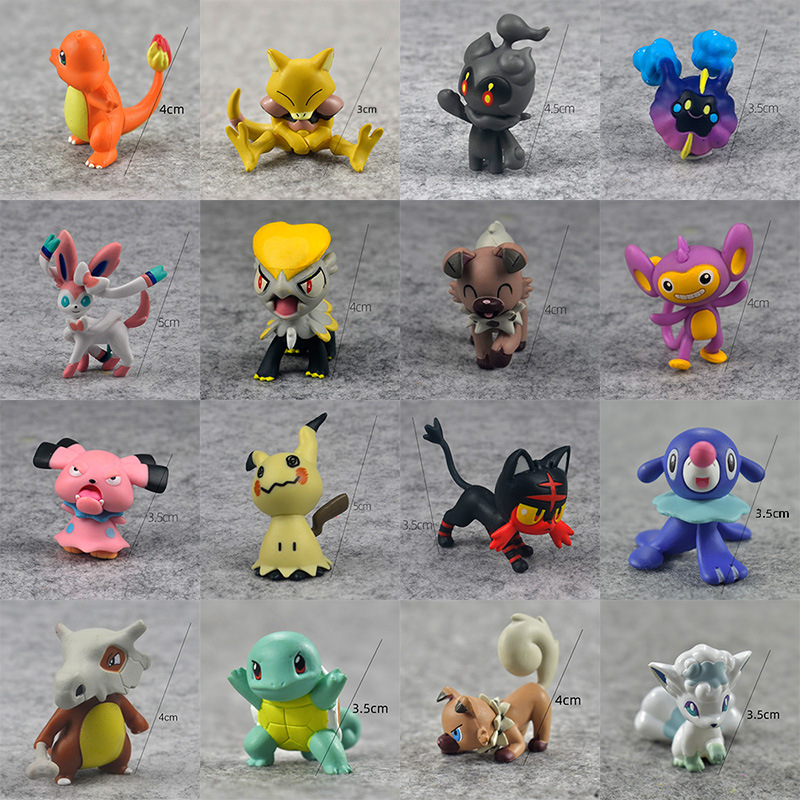 Model Kit Eevee - Мини-фигурки Pokemon Pikachu Charmander Bulbasaur Squirtle