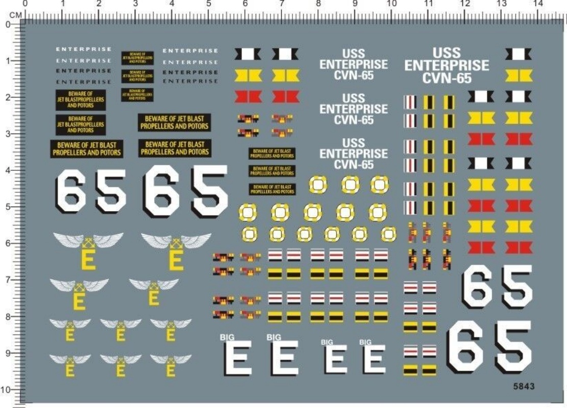 Model Kit Uss Enterprise - Водная наклейка-деколь для модели корабля ВМС
