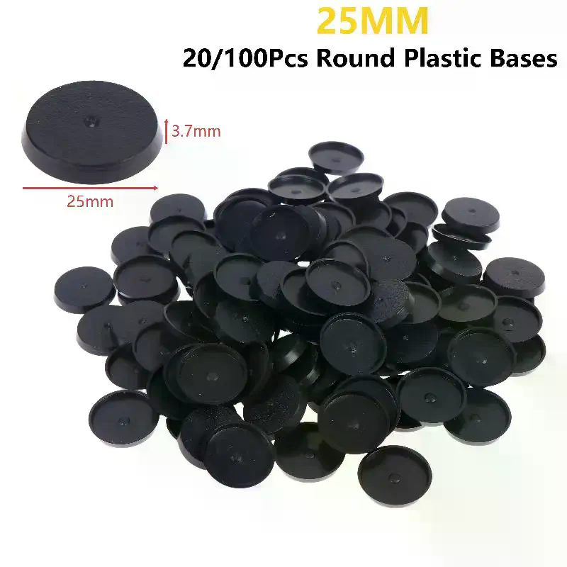 20/100 шт. 25-мм круглые черны – обзор и цена Model Figure Base